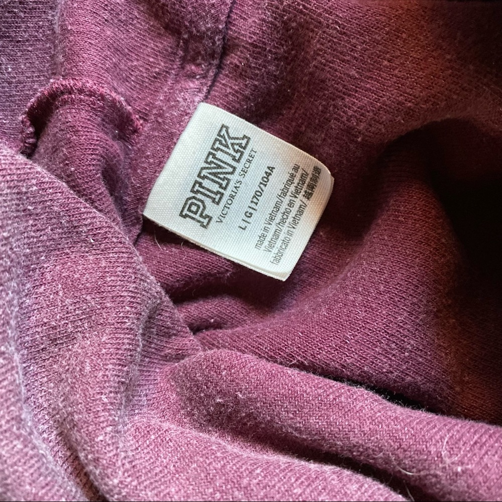 Victoria’s Secret Pink Fuzzy Lived In Hoodie Mauve Large - Picture 3 of 4